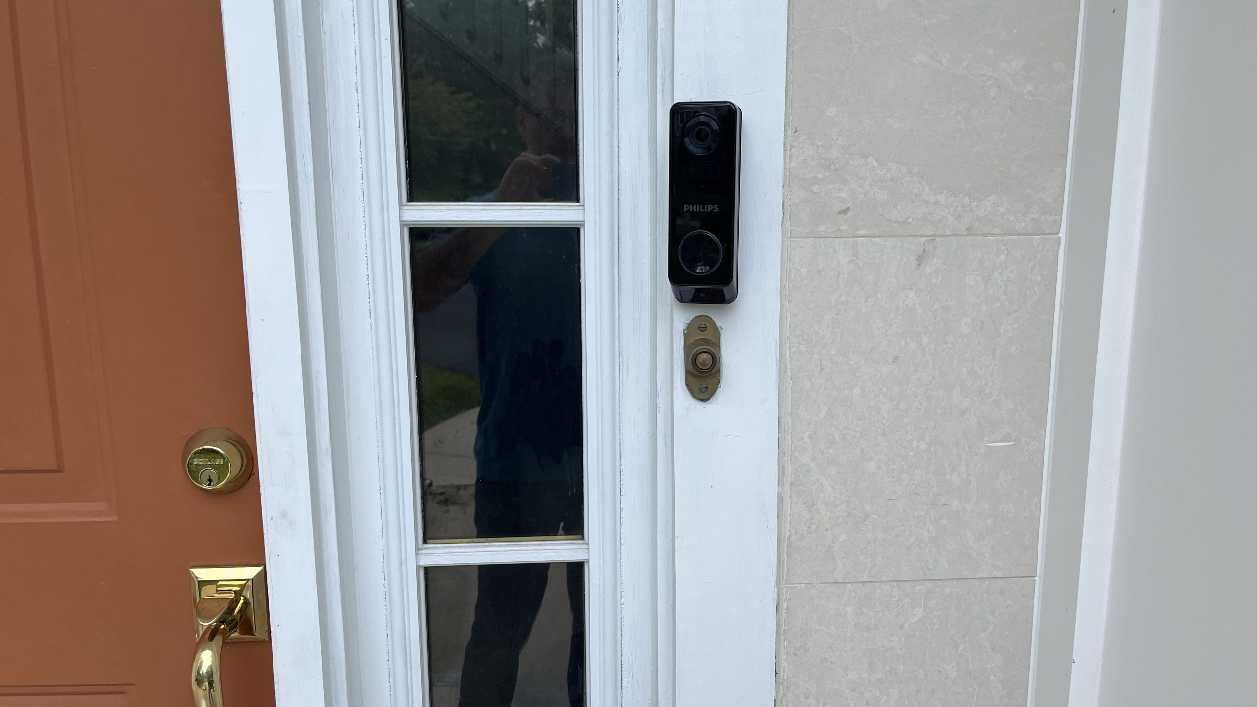 Philips 7000 Series Video Doorbell installed by door