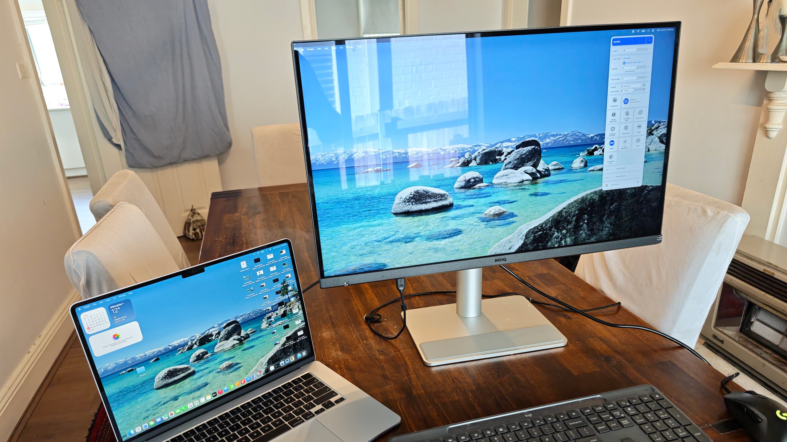 BenQ MA270S monitor angled showing reflections