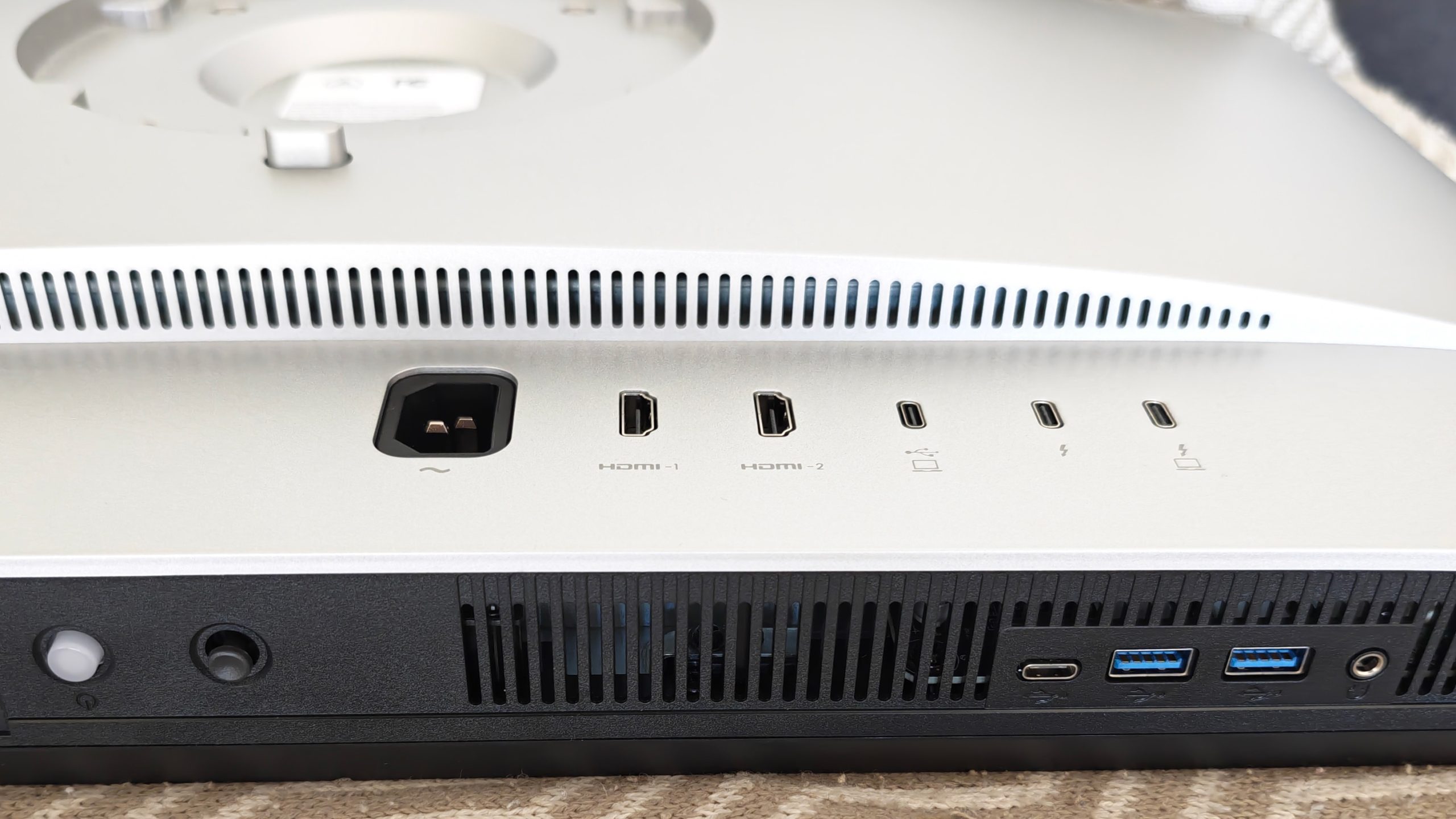 BenQ MA270S monitor ports viewed up close