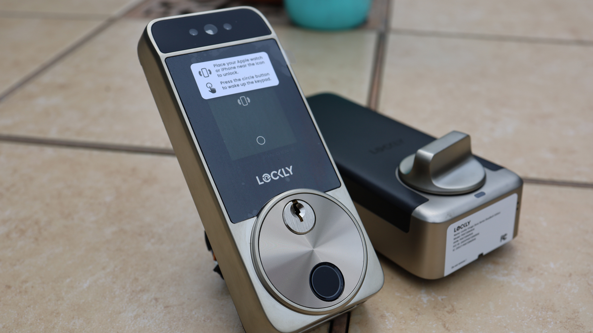 Lockly Visage Zeno Series lock components on a table