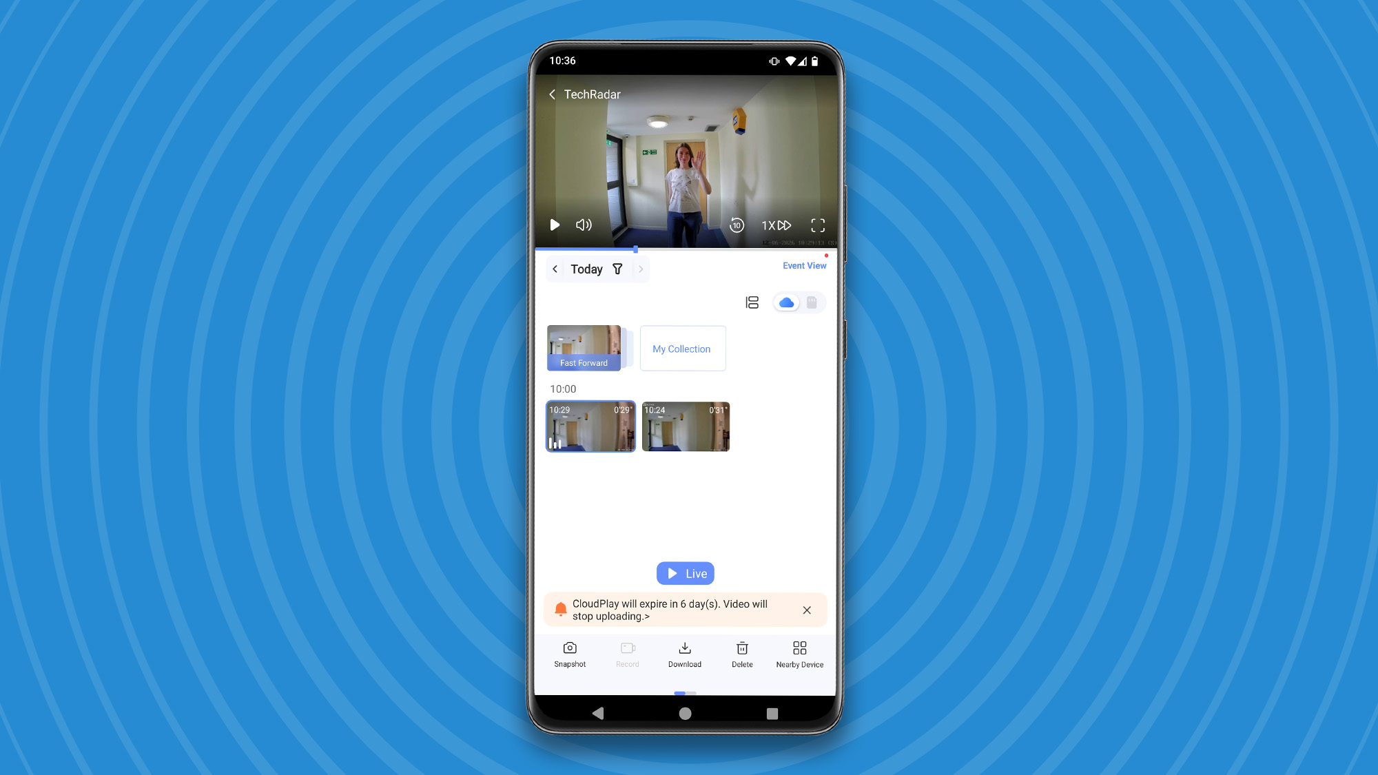 Recordings in Ezviz app