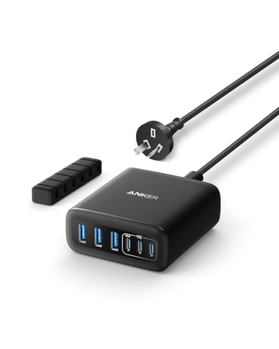 Anker Desktop Charger, Fast Charging Usb C Charger, 112w Max 6-Port Charging Station, for Iphone 17 Pro Max/17 Pro/17/16/15/14, Ipad, Macbook, Samsung and More (cable Not Included)