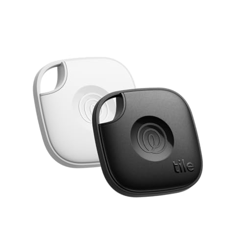 Life360 Tile - Bluetooth Tracker, Keys Finder and Item Locator for Keys, Bags and More. Phone Finder. Both Ios and Android Compatible. 2-Pack (black/white)
