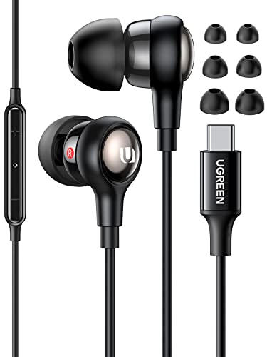 Ugreen Usb C Earphones, Wired Headphones With Volume Control Noise Cancelling, Hifi Stereo Wired Earbuds Compatible With Iphone 17 16 15 Pro Max Ipad Pro 2024 Galaxy S26/s25 Ultra Google Pixel 10