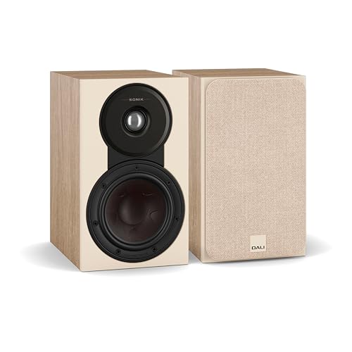 Dali Sonik 1 – Ultra-Compact 2-Way Bookshelf Speakers (pair) With 29mm Soft Dome Tweeter, 5¼″ Clarity Cone™ Woofer & Smc™ Technology – Natural Oak