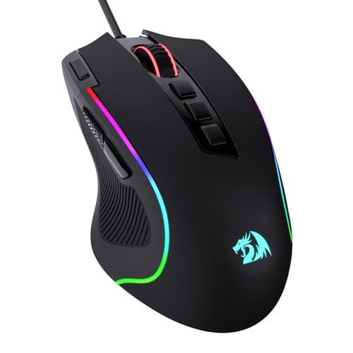 Redragon M612 Predator Rgb Gaming Mouse, 8000 Dpi Wired Optical Mouse With 11 Programmable Buttons & 5 Backlit Modes, Software Supports Diy Keybinds Rapid Fire Button