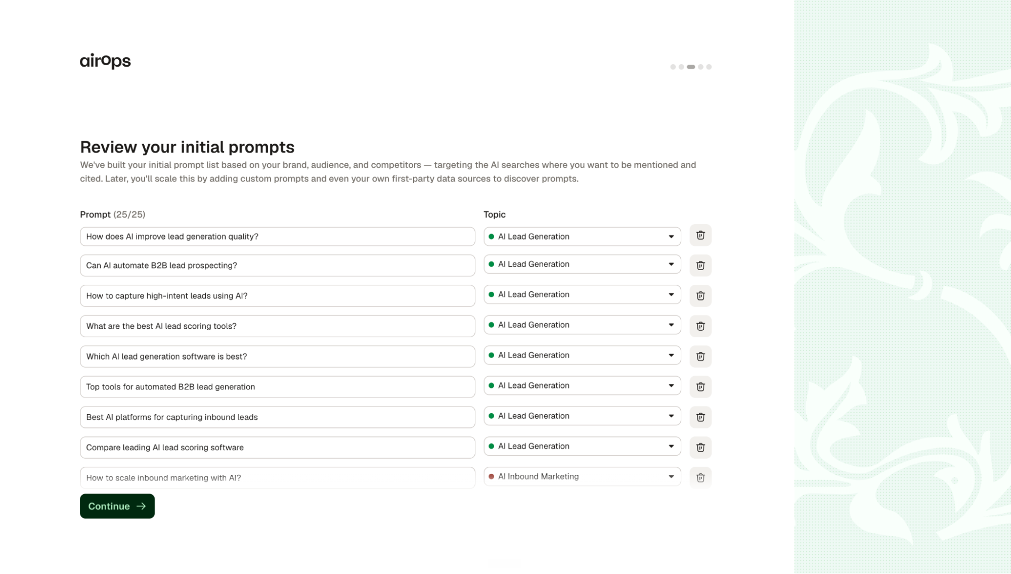 airops review initial prompts