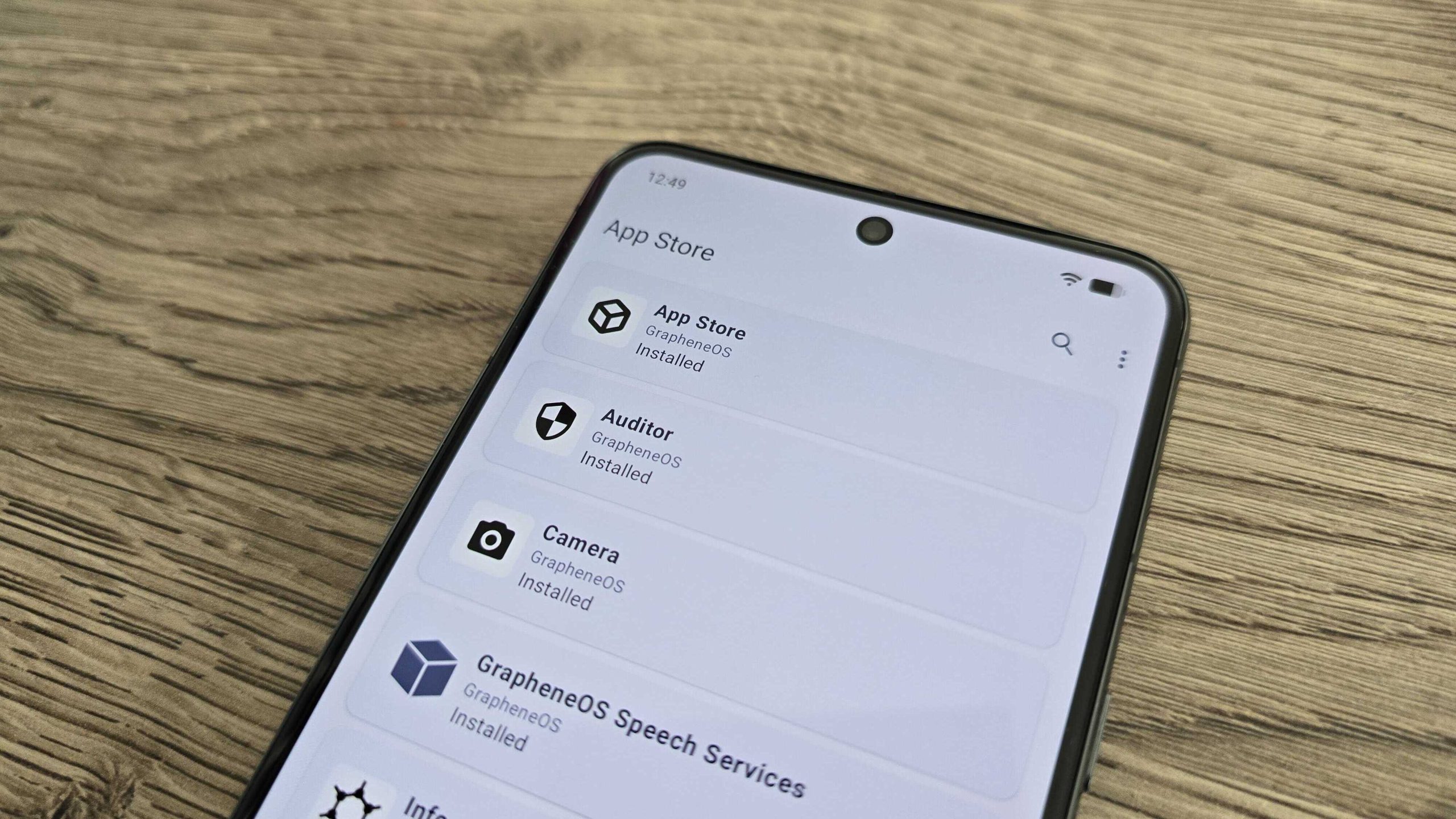 GrapheneOS App Store showing on Pixel 8 Pro