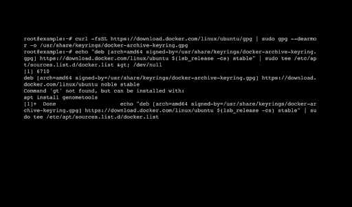 Docker screenshot