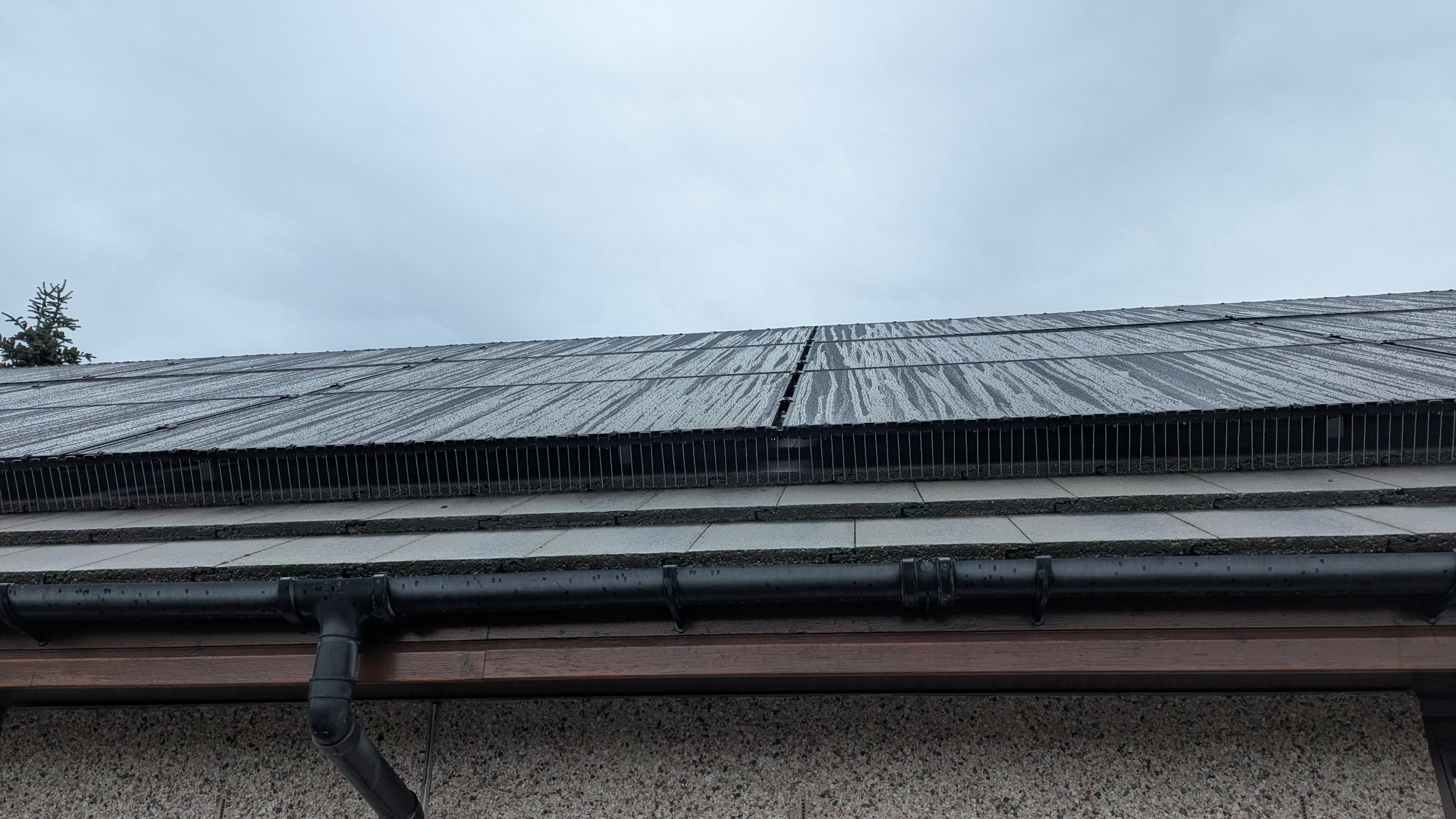 Solar Panels mounted on roof close up